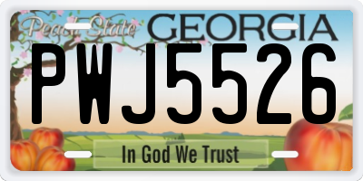 GA license plate PWJ5526