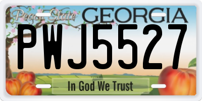 GA license plate PWJ5527