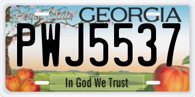 GA license plate PWJ5537