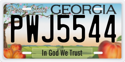GA license plate PWJ5544