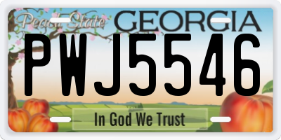 GA license plate PWJ5546