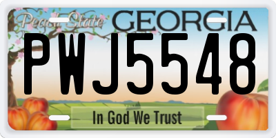 GA license plate PWJ5548