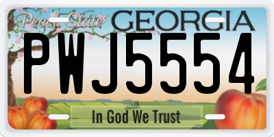 GA license plate PWJ5554