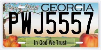 GA license plate PWJ5557