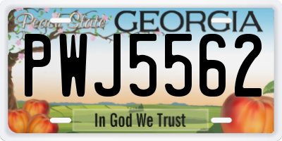 GA license plate PWJ5562