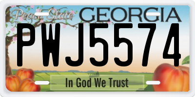 GA license plate PWJ5574