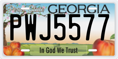 GA license plate PWJ5577