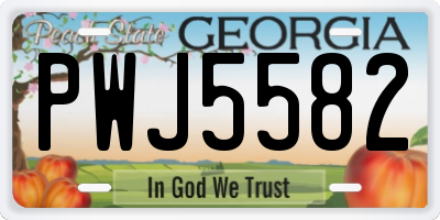 GA license plate PWJ5582