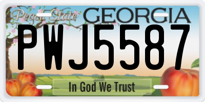 GA license plate PWJ5587