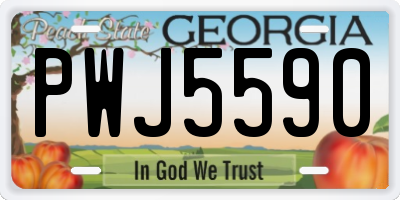 GA license plate PWJ5590