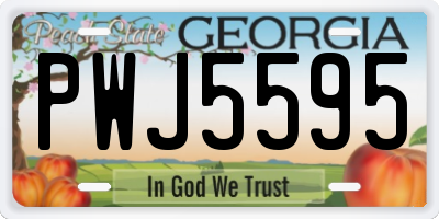 GA license plate PWJ5595