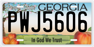 GA license plate PWJ5606