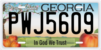 GA license plate PWJ5609