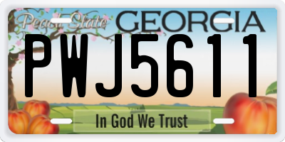 GA license plate PWJ5611