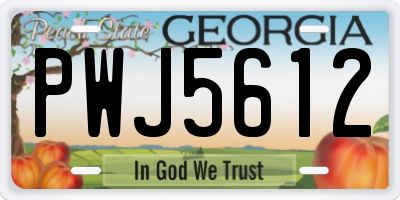 GA license plate PWJ5612