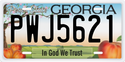 GA license plate PWJ5621