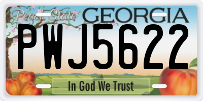 GA license plate PWJ5622
