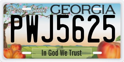 GA license plate PWJ5625