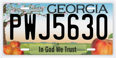 GA license plate PWJ5630