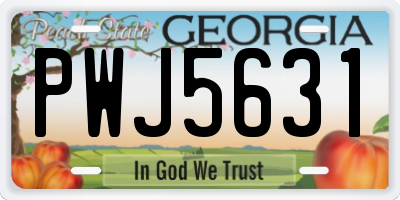 GA license plate PWJ5631