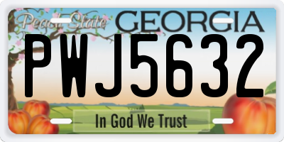 GA license plate PWJ5632