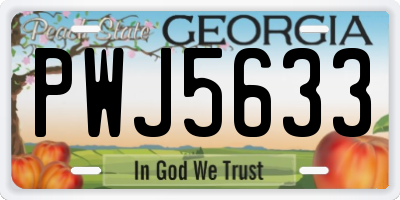 GA license plate PWJ5633