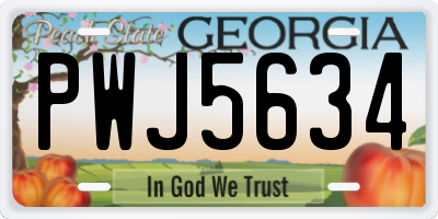 GA license plate PWJ5634