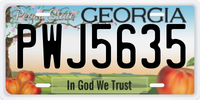 GA license plate PWJ5635