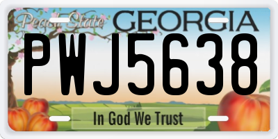 GA license plate PWJ5638