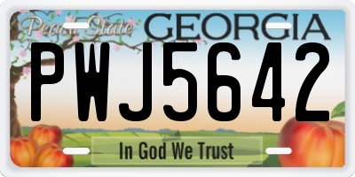 GA license plate PWJ5642
