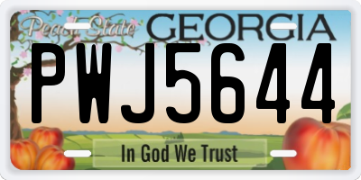 GA license plate PWJ5644