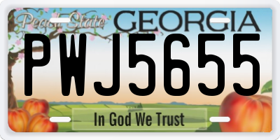 GA license plate PWJ5655