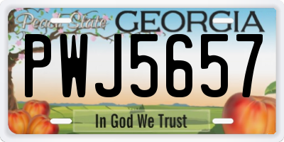 GA license plate PWJ5657