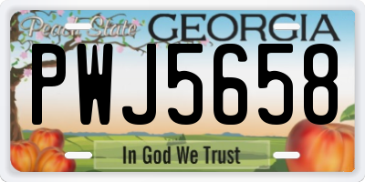 GA license plate PWJ5658