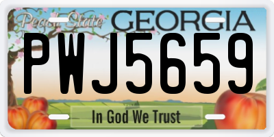 GA license plate PWJ5659