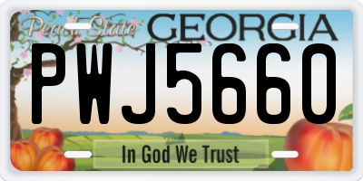 GA license plate PWJ5660