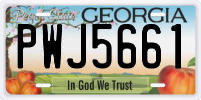 GA license plate PWJ5661