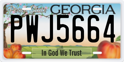 GA license plate PWJ5664