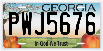 GA license plate PWJ5676