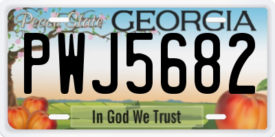 GA license plate PWJ5682
