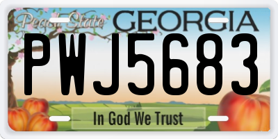 GA license plate PWJ5683