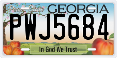 GA license plate PWJ5684