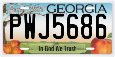 GA license plate PWJ5686