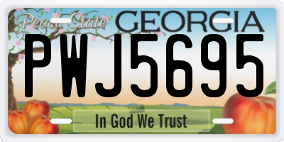 GA license plate PWJ5695