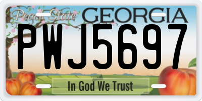 GA license plate PWJ5697