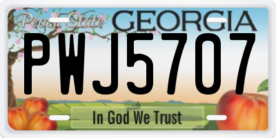 GA license plate PWJ5707