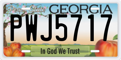 GA license plate PWJ5717