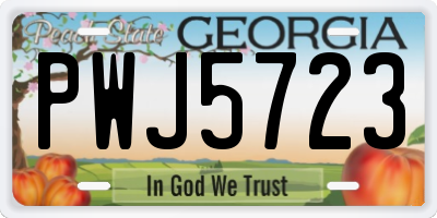 GA license plate PWJ5723