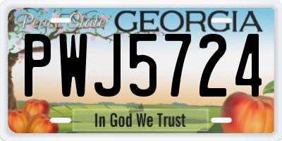 GA license plate PWJ5724