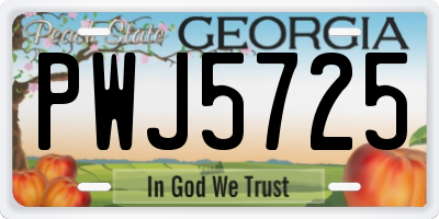 GA license plate PWJ5725